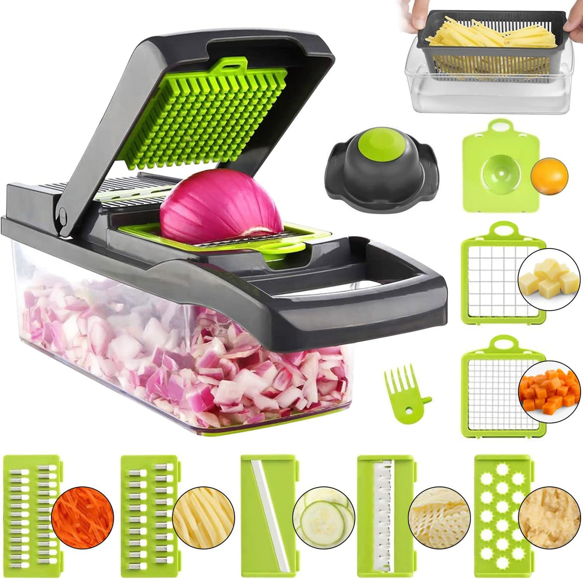 Vegetable Chopper with Container, Mandoline Slicer for Kitchen