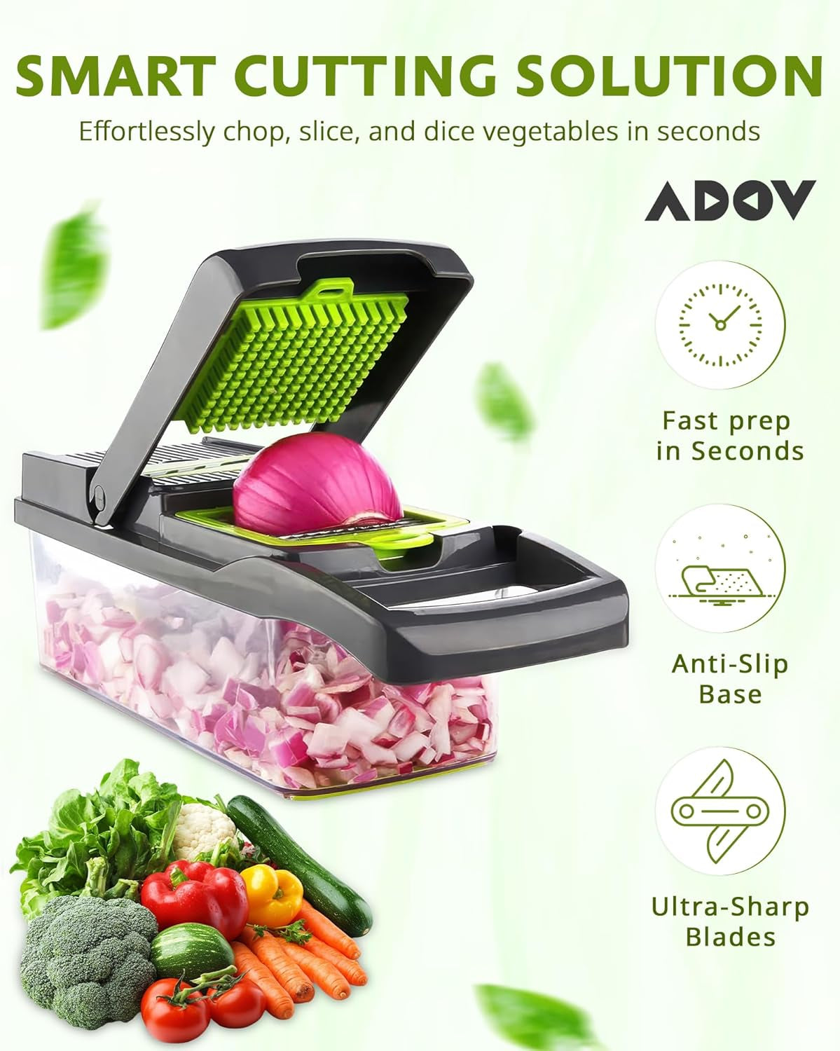 Vegetable Chopper with Container, Mandoline Slicer for Kitchen